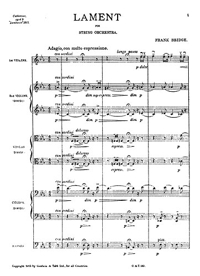 Frank Bridge, Lament for string orchestra, 1915