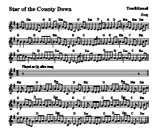 For the Star of County Down, Irish folk tune