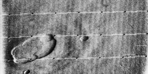 Mariner 9 views Ascraeus Lacus above the Martian Dust Storm.